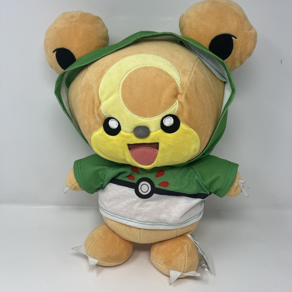 Build a Bear‎ Pokemon Teddiursa 16" Plush W/ Green Hoodie Outfit Teddy